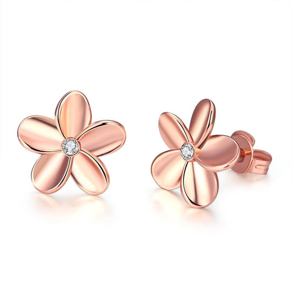 Rose Gold Flower Earrings