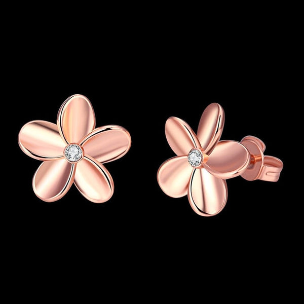 Rose Gold Flower Earrings