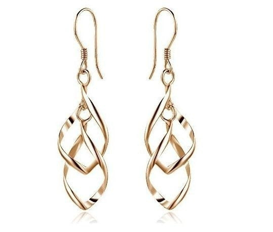 Fashion Spiral Silver Plated Dangle Drop Party Earrings