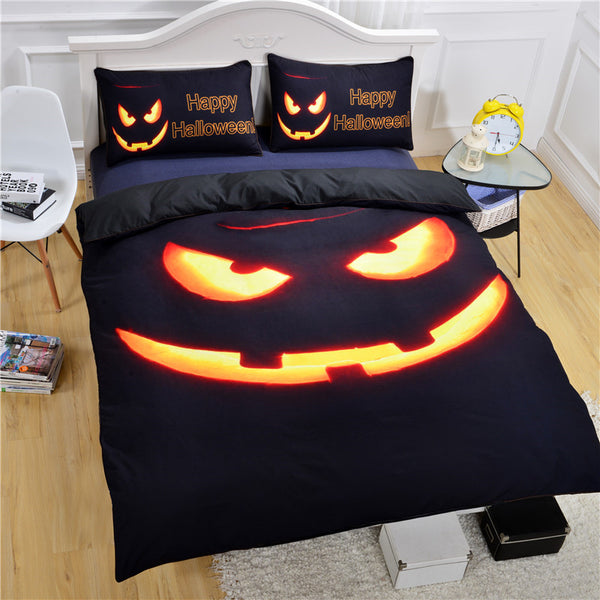 BeddingOutlet Happy Halloween 3D Bedding Set Twin Size Pumpkin Duvet Cover Queen Bed Set Bedclothes