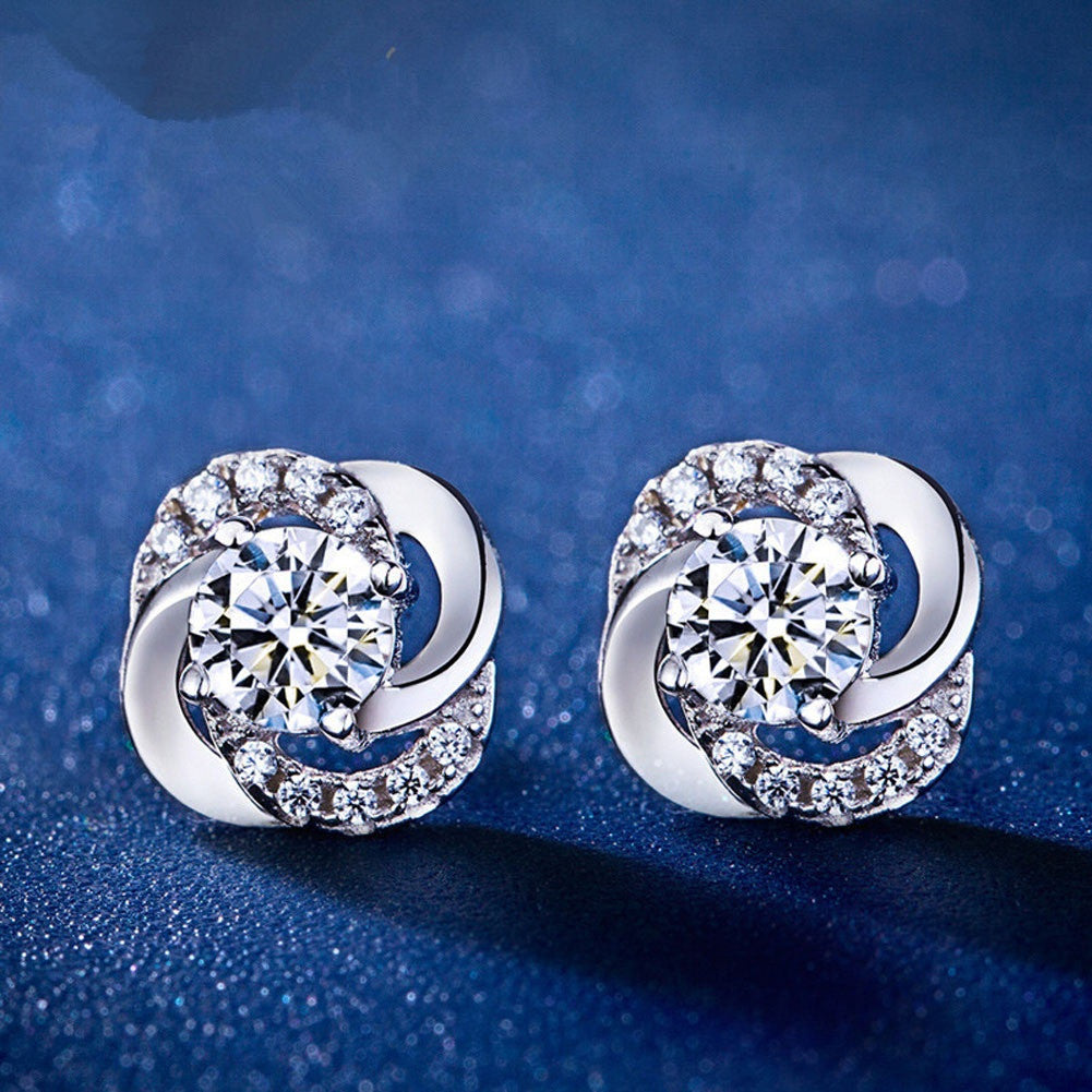 Ladies Temperament Earrings 925 Sterling Silver Stud Earrings Small Earrings