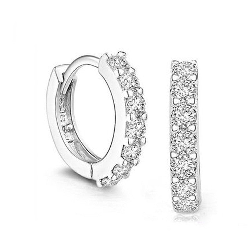 White Paved crystal Hoop Earrings Jewelry Weddingchoose