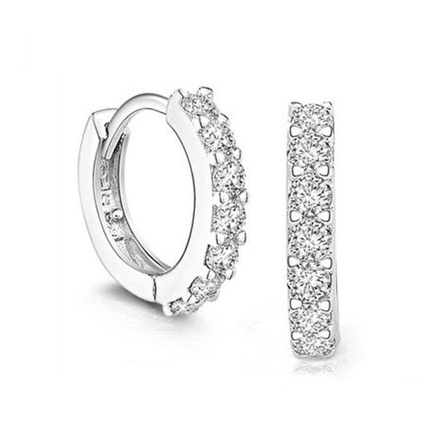 White Paved crystal Hoop Earrings Jewelry Weddingchoose