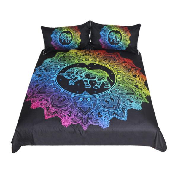 BeddingOutlet Mandala Collection Elephant Duvet Cover With Pillowcase Colorful Printed Bedding Set Bohemian Bed Set Quilt Cover