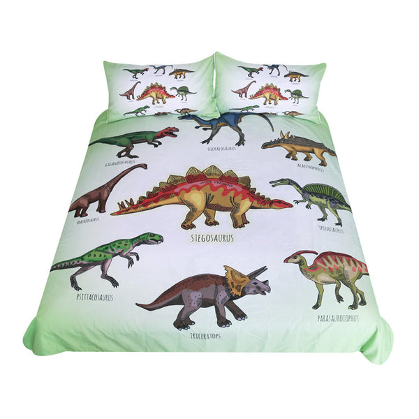 BeddingOutlet Dinosaur Family Bedding Set for Kids Cartoon Bed Cover Boys Duvet Cover Set Jurassic Printed Bedclothes