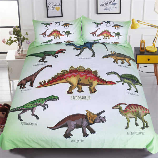 BeddingOutlet Dinosaur Family Bedding Set for Kids Cartoon Bed Cover Boys Duvet Cover Set Jurassic Printed Bedclothes