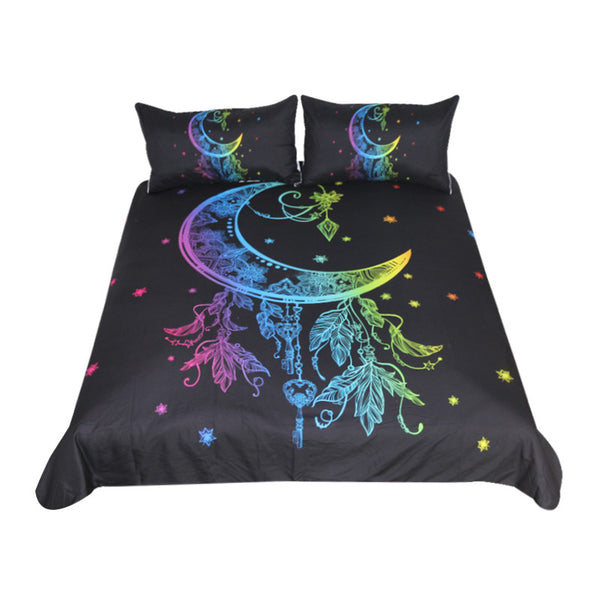 BeddingOutlet Bohemian Moon Collection Bedding Set Rainbow Color Mandala Duvet Cover Set Flower Printed Home Textiles