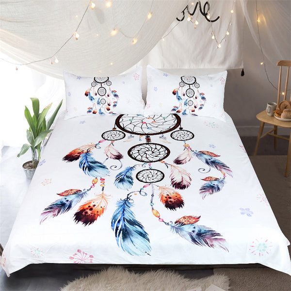 BeddingOutlet Dreamcatcher Bedding Set Chic Duvet Cover Set Watercolor Boho Floral Bedclothes Bohemian Home Textiles